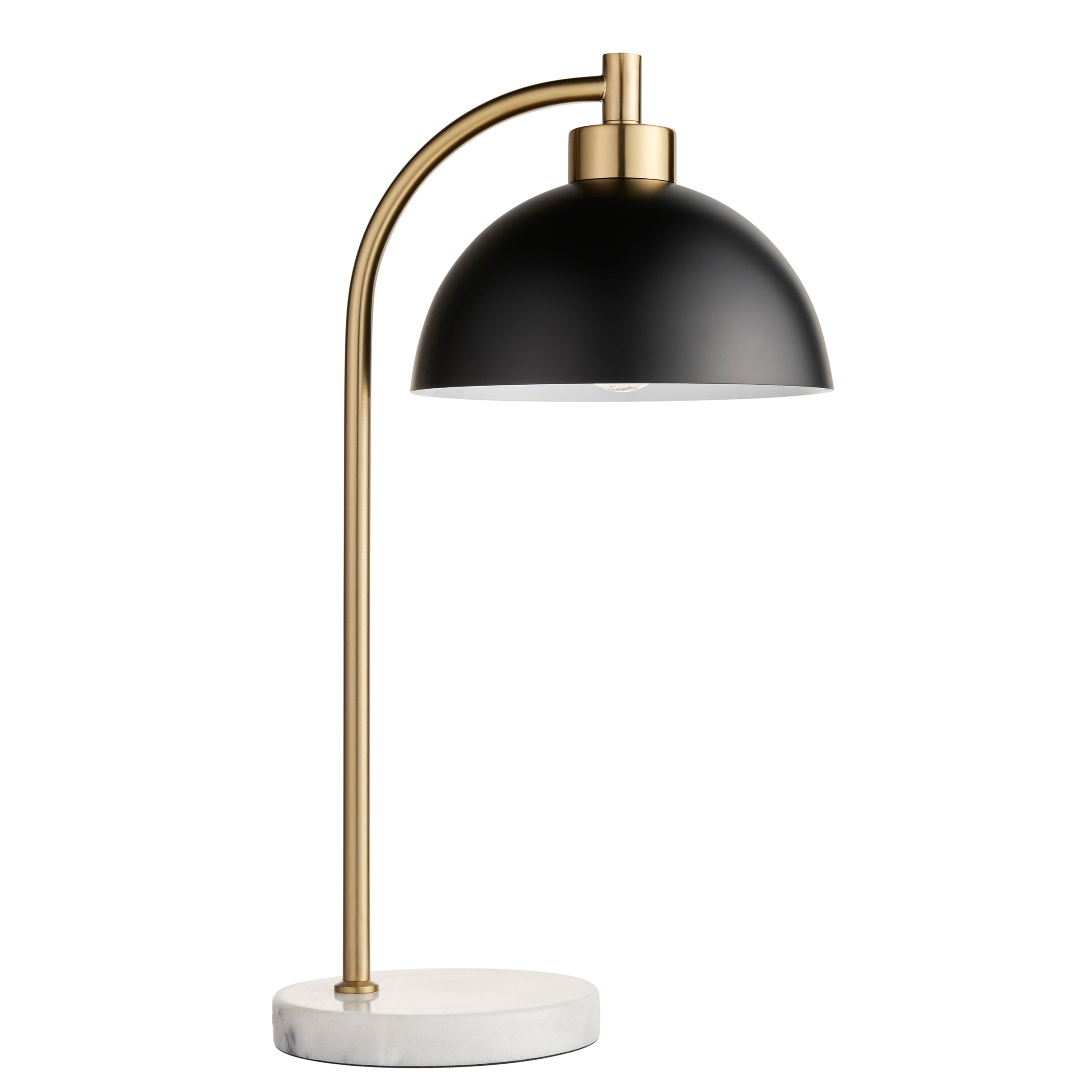 Norris Matt Black & White Marble Table Lamp